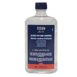 BARNIZ CUADROS BRILLANTE OLEO Y ACRILICO TITAN 1 LT