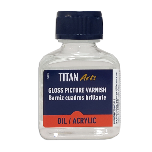 BARNIZ CUADROS BRILLANTE OLEO Y ACRILICO TITAN 100 ML