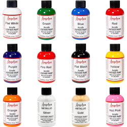 PACK 12 COLORES PINTURA CUERO ANGELUS 118 ML
