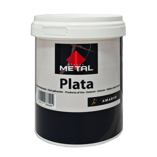 PINTURA AL AGUA EFECTO METAL PLATA 750 ML