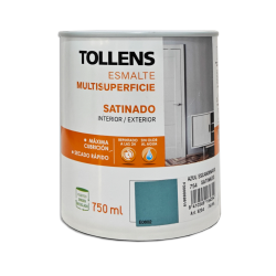 ESMALTE AL AGUA MULTISUPERFICIES SATINADO AZUL ESCANDINAVO TOLLENS 750 ML