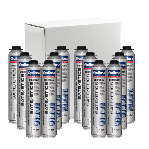 CAJA 12 Uds ESPUMA ADHESIVA RAPIDA SATE PISTOLA 870 ML