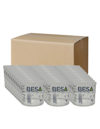 CAJA 200 VASOS DE MEZCLA DE PINTURA REGLADOS BESA 750 ML